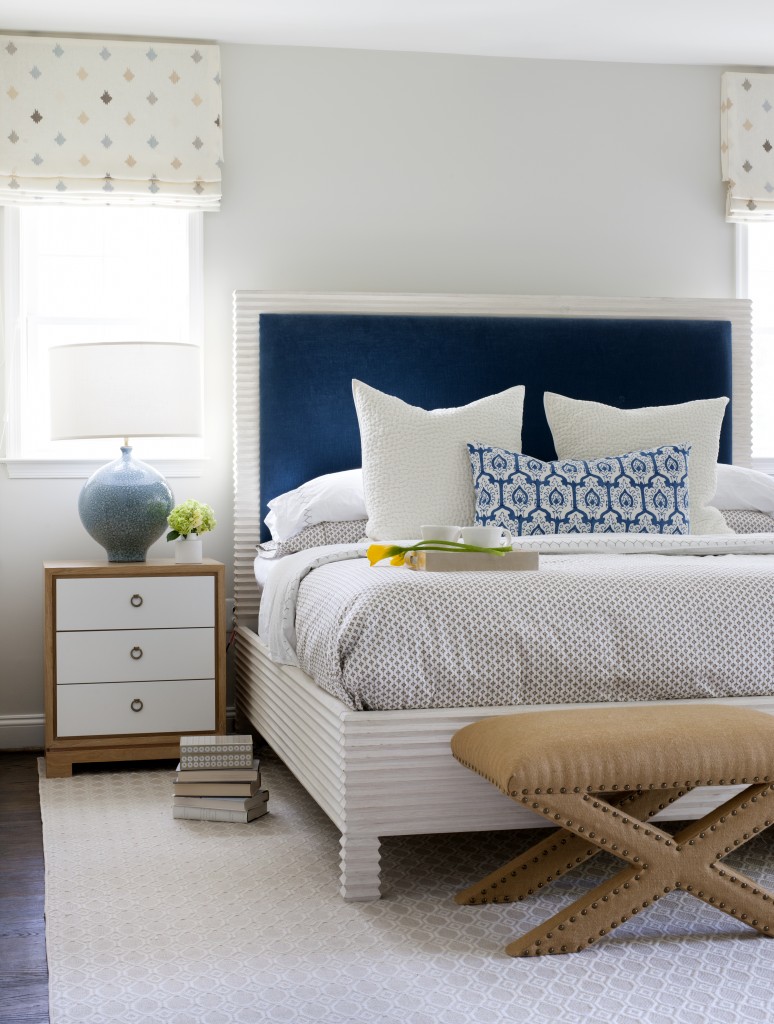 Classic Grey Benjamin Moore OC-23 interior design bedroom master bedroom modern style Bethesda Maryland interior designer